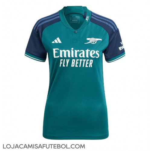 Camisa de Futebol Arsenal Equipamento Alternativo Mulheres 2023-24 Manga Curta